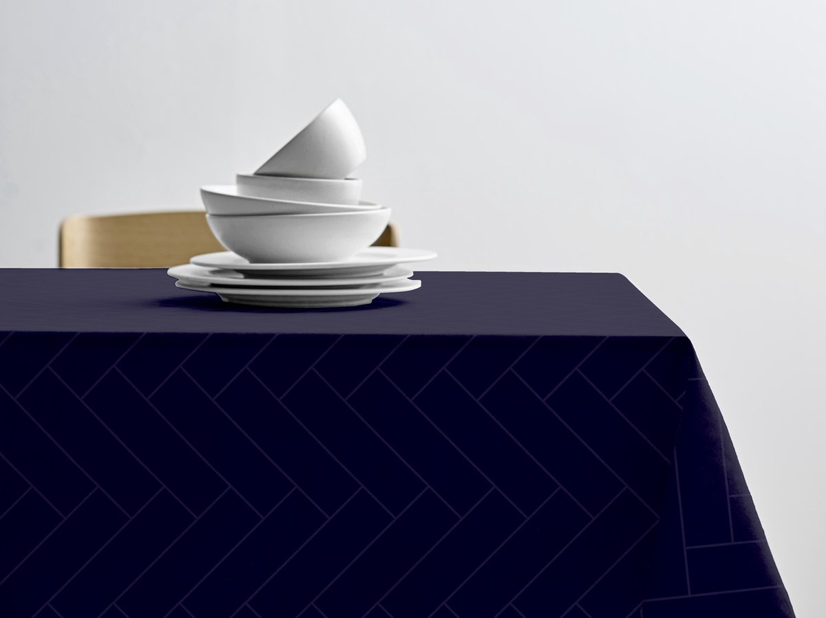 Södahl Tiles Damask Tafelkleed 140 x 370 cm Indigo