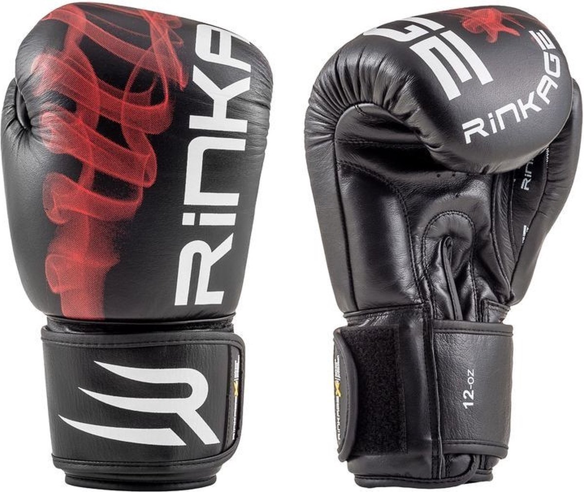 Rinkage Mysterium Bokshandschoenen - Zwart / Rood 14 oz