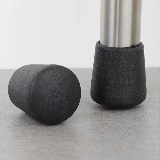 FLOOQ - Stoelpoot Doppen 17-22mm - Anti-Kras Vilt - Viltglijder - 24 Stuks - Zwart - Rond