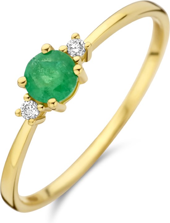 Ring Trilogie Émeraude et Diamant 0,03ct (2x 0,015ct) H P1
