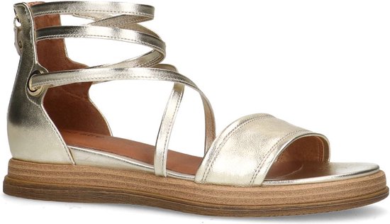 No Stress - Femme - Sandales à brides en cuir doré - Taille 37