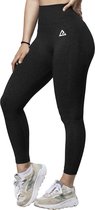 Mewave | Legging de sport noir | Femmes | Pantalon de sport | Vêtements de sport | Jambières de yoga | Pantalon de course à pied | TIC Tac | Fitness | Taille M