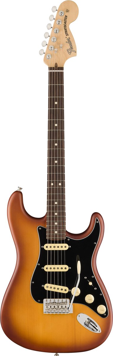 Fender American Performer Timber Stratocaster Honey Burst elektrische gitaar met deluxe gigbag