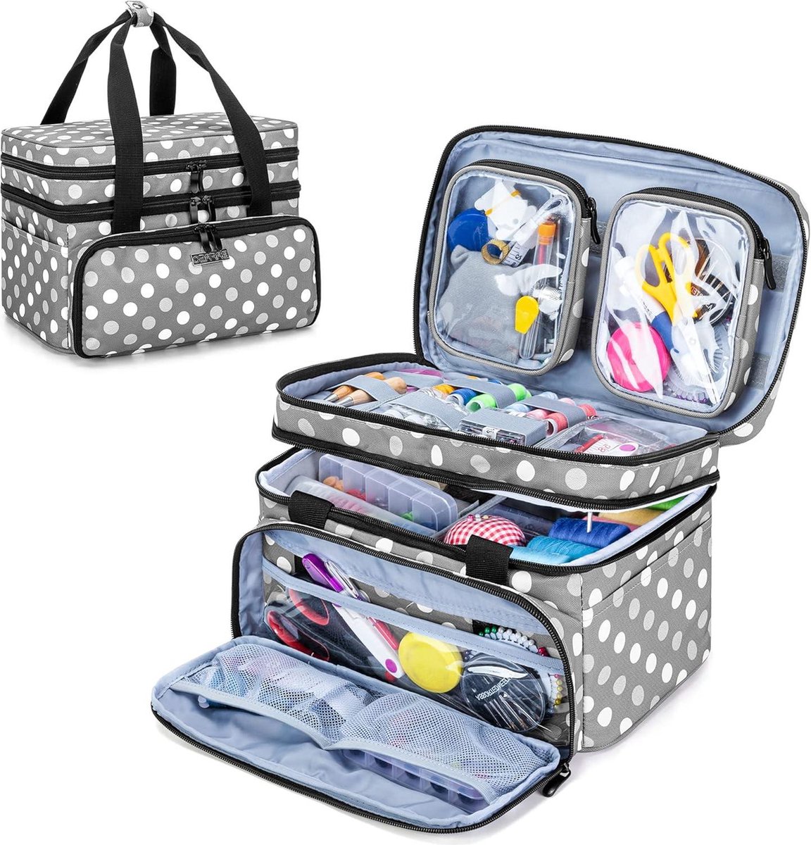 Naaitoebehoren tas, opbergtas voor naaiset, opbergtas, naai-accessoires