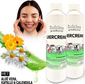 2 Stuks: Huizing® Uiercrème Navulfles 500ML – uiercreme – uierzalf - uierzalf geparfumeerd – Aloë Vera & Kamille – huidverzorging – bodymilk – bodycreme – bodylotions - bodylotion dames – bodylotion – aftersun