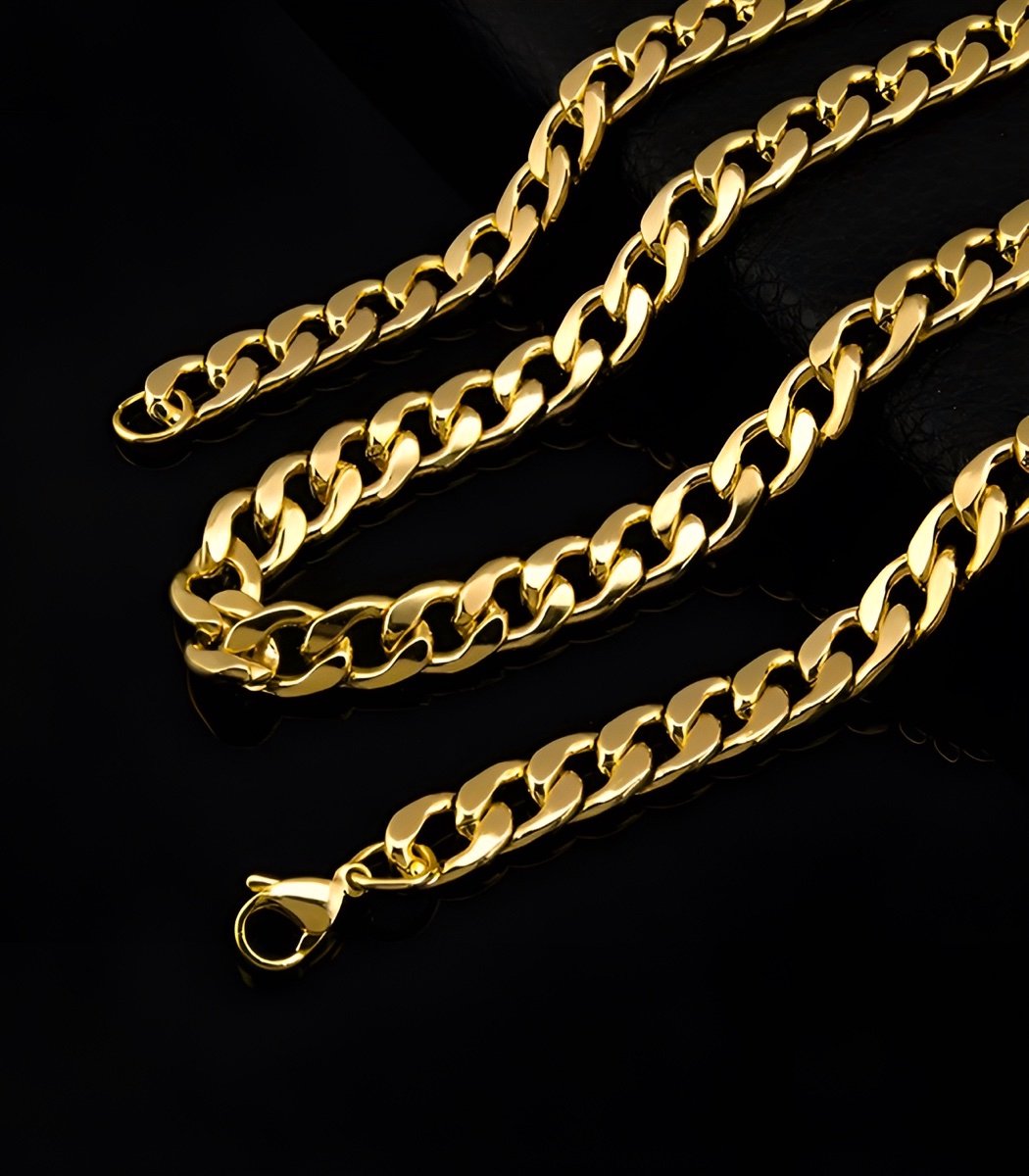 Cuban Link Heren Ketting Goud kleurig - 6mm - Staal - Kettingen - Schakelketting - Papa Cadeau Voor Mannen - Vaderdag