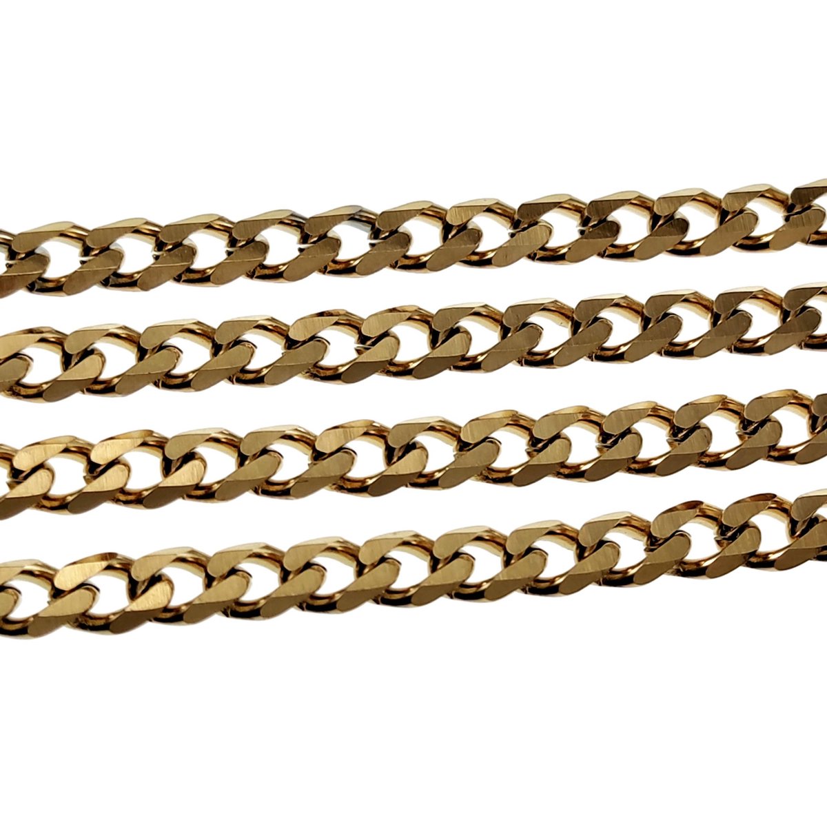 Chaine satellite acier 304 inoxydable dore 14k 1.5mm, x1 metre (G1679) – Gingerlily Perles