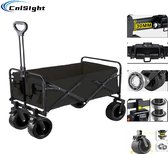 Bol.com Opvouwbaar Bolderkar XL- met grote wielen & twee remmen- Tot 150kg Draagvermogen - 83x60x51cm -Camping Bolderwagen-kampe... aanbieding