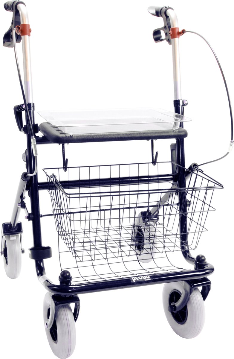 Goedkoopste Premis Provo - Rollator - 2de Generatie - Voorzien van verlengde duwbuizen - Metallic Zwart
