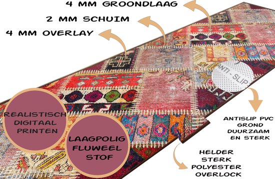 Loper voor de gang, lange entree, loper, deurmat, wasbaar, shaggy, zacht, tapijt voor