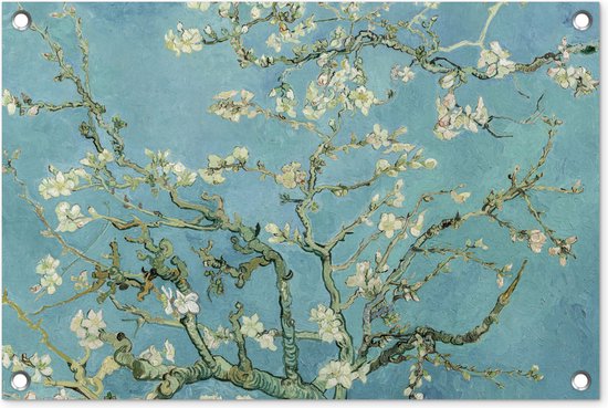 Poster de jardin Van Gogh - Fleur d'amandier - Maîtres anciens - Art - Vintage - 70x40 cm - Décoration murale extérieur - Poster de jardin - Toile de jardin - Poster de clôture - Peinture de jardin