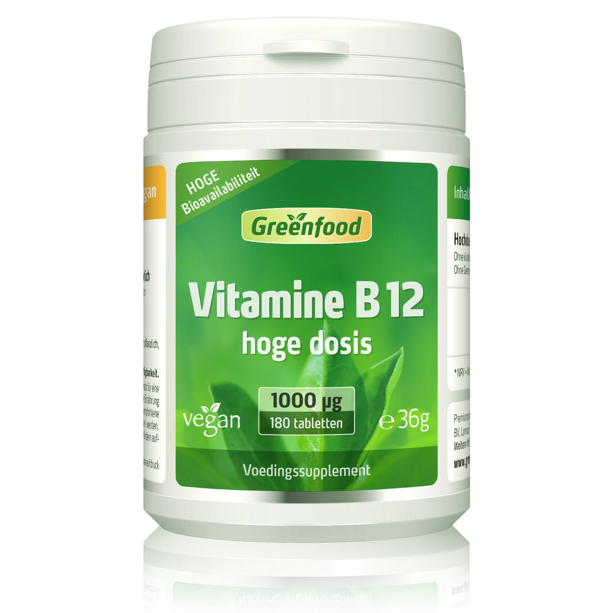 Goedkoopste Greenfood Vitamine B12, 1000 µg, 180 tabletten, hoge dosis, veganistisch - draagt bij tot de vermindering van vermoeidheid en moeheid. Zonder GGO.