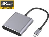 M-TECK Compact USB-C Hub naar 2 x HDMI + USB3.0 + USB-C (voor opladen)