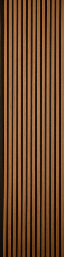 Panneaux muraux acoustiques - 60X240cm - 3 faces - Teck - Absorption acoustique - Flexible - Design élégant - Akupanel - Panneaux muraux acoustiques - Panneau acoustique - Mur acoustique