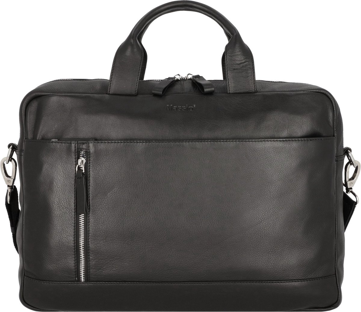 Alassio laptoptas - TIBER - leer - zwart - JU-47034