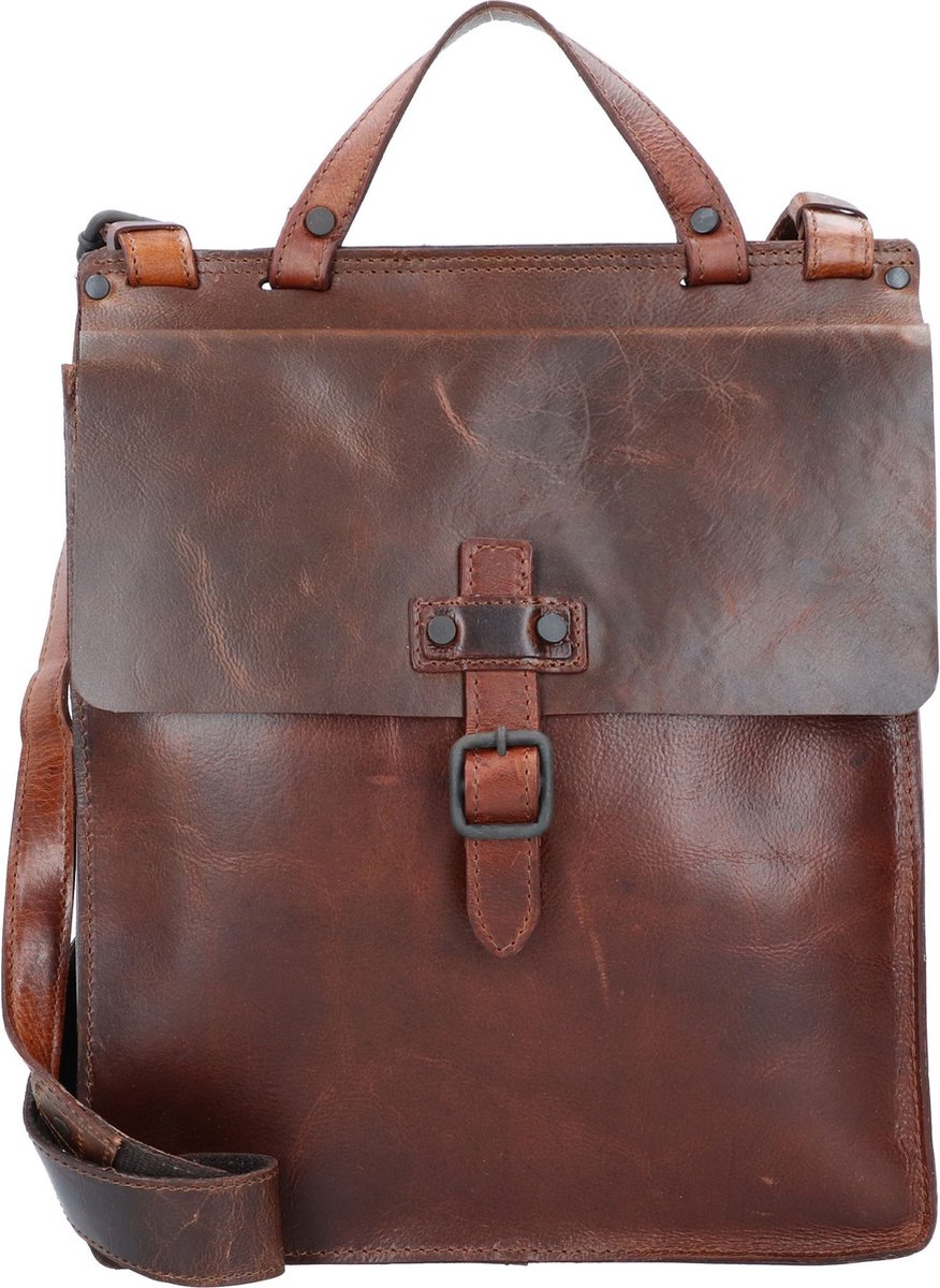 HAROLD'S Leren Business tas Schoudertas met laptopvak Aberdeen Messengerbag Upend Brown Donkerbruin