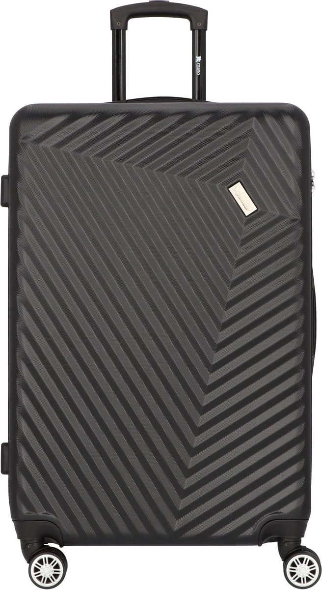 mano Don Carlo Hardcase Trolley L Black Zwart 77cm
