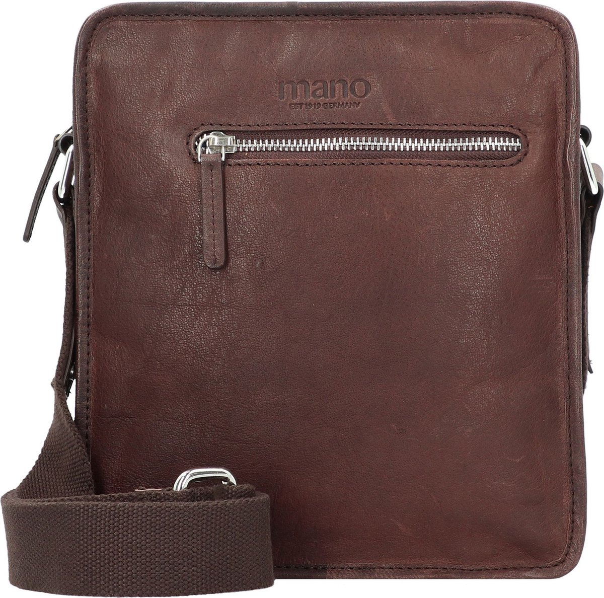 mano Leren Schoudertas Don Pietro Bristol Crossover Bag Dark Brown Donkerbruin