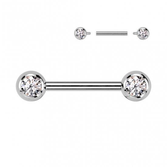 Piercing titanium steen rond wit 12mm