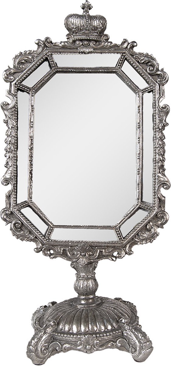 Tafelspiegel 15x10x31 cm Zilverkleurig Polyresin