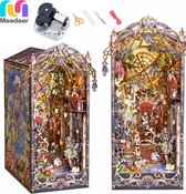 Meedeer DIY Boek Nook-Sprookje Elf Magic Book Nook Kit(luxe editie)-3D Montage Boek Stand Model Kit-met Muziek doos & Led- houten modelbouw-doe-Bouwpakket-het-zelf houten poppenhuis kit -puzzel huis model bouwsets, thuis, boekenplank decor