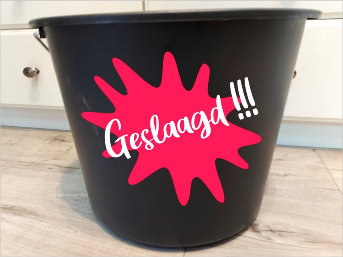 Goedkoopste Bedrukte emmer geslaagd, Geslaagd, Bedrukte emmer, Cadeau emmer, Emmer, Cadeau