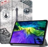 iMoshion Tablet Hoes Geschikt voor iPad Pro 11 (2022) / iPad Pro 11 (2021) / iPad Pro 11 (2020) / iPad Pro 11 (2018) - iMoshion Design Trifold Bookcase - Meerkleurig /Parijs