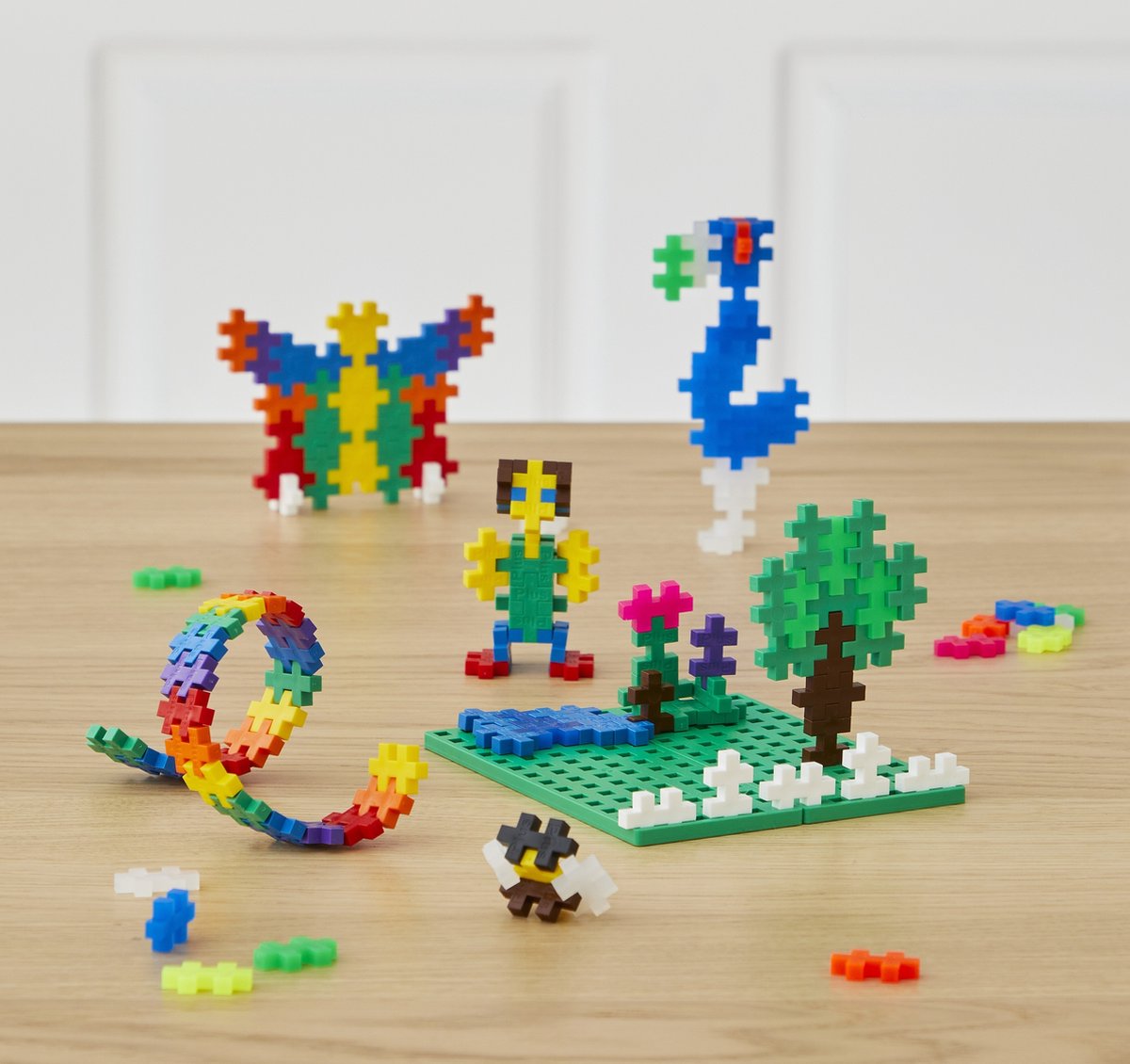 Plus-Plus Basic Reiskoffer 600 delige bouwset blauw - 7002 - Bouwspeelgoed - Constructiespeelgoed - Set met bouwstenen - Vanaf 5 jaar — afbeelding 12