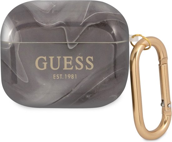 GUESS, Coque pour Airpods 3 New Marble Antichoc, Zwart / Or