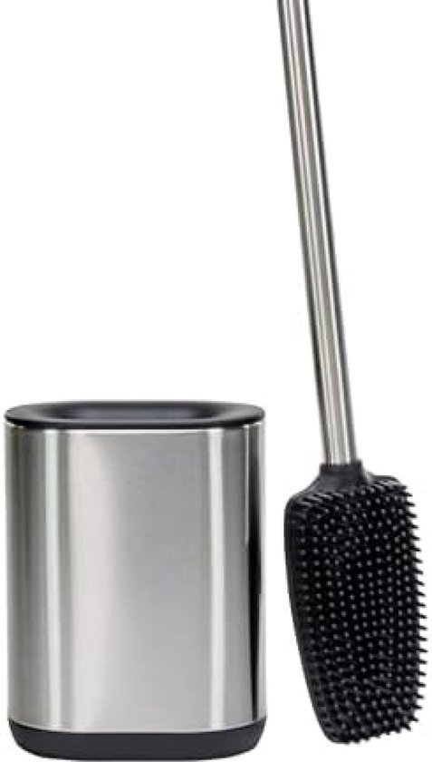 Foto: Roestvrijstalen toiletborstel met houder flexibele siliconen modern en elegant geoptimaliseerde hygi ne anti vingerafdruk toilet brush with holder