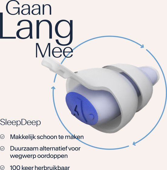 Alpine SleepDeep Oordoppen Slapen - Maximale Geluidsdemping - Perfect voor Zijslapers - 27dB SNR Oordopjes - Sleep Plugs - Slaapoordoppen Snurken - Medium Size - 1 Paar