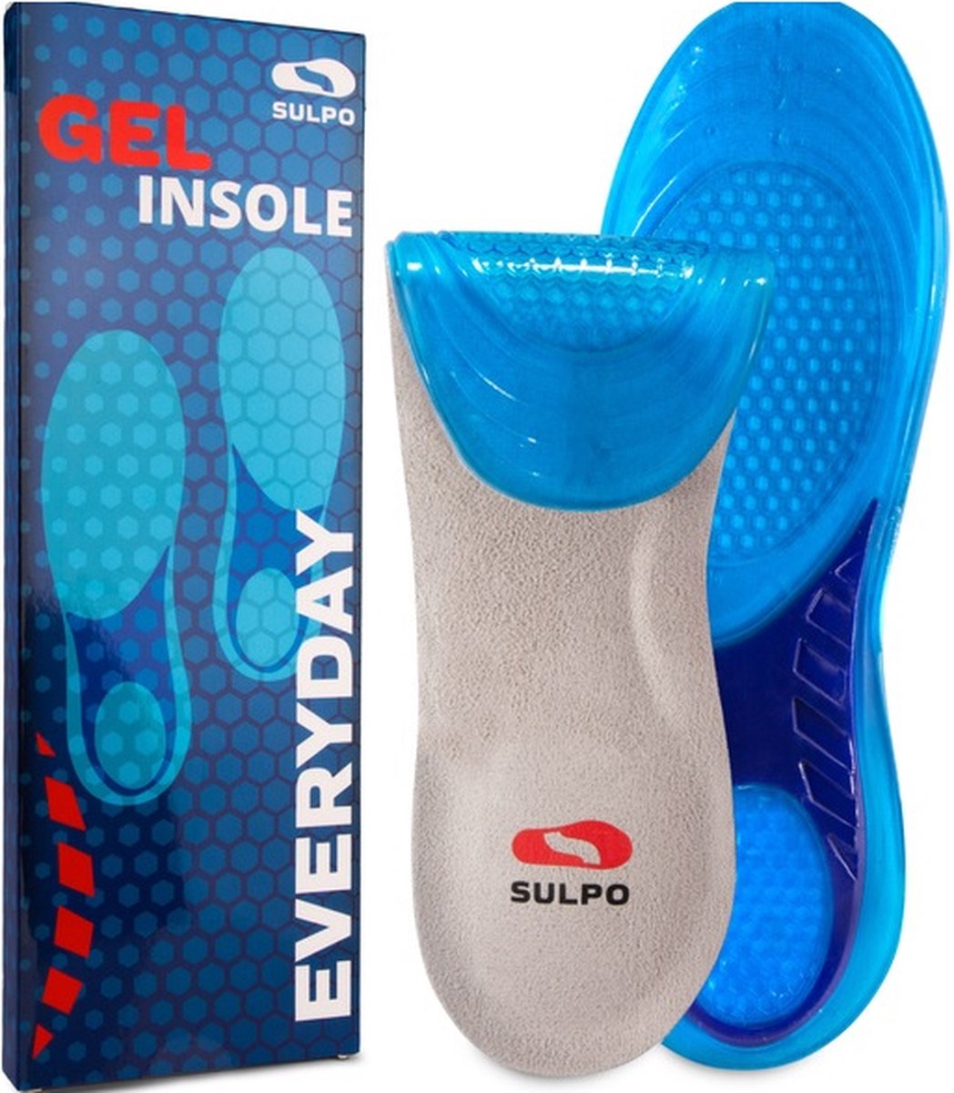 Gel schoenzolen schokabsorptie pijnlijke gewrichten kniepijn maat 42-46. Heb je last van gewrichts- of kniepijn? Gel inlegzolen kunnen de oplossing zijn die je zoekt!