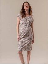 Prénatal zwangerschapsjurk - Zwangerschapskleding - Light Brown Melange - Maat S