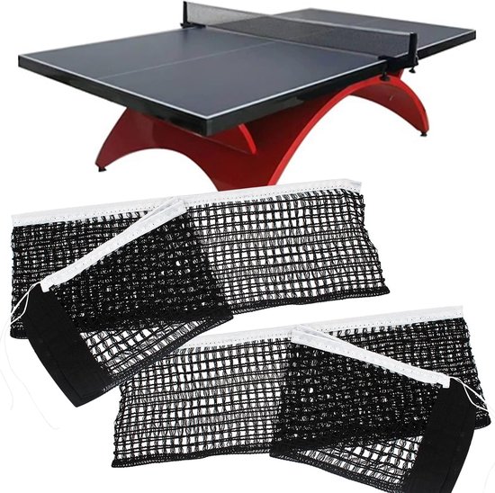 Lot 2 Filets De Remplacement Ping-Pong 180×15 Cm – Rétractable, Portable – Bleu/Noir – Entraînement & Loisir