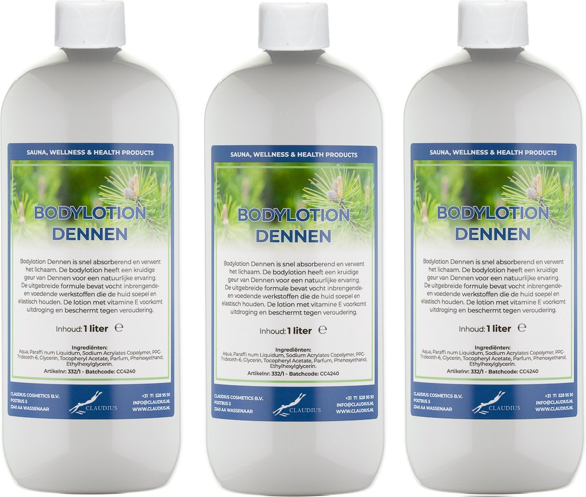 Goedkoopste Bodylotion Dennen 1 Liter - set van 3 stuks