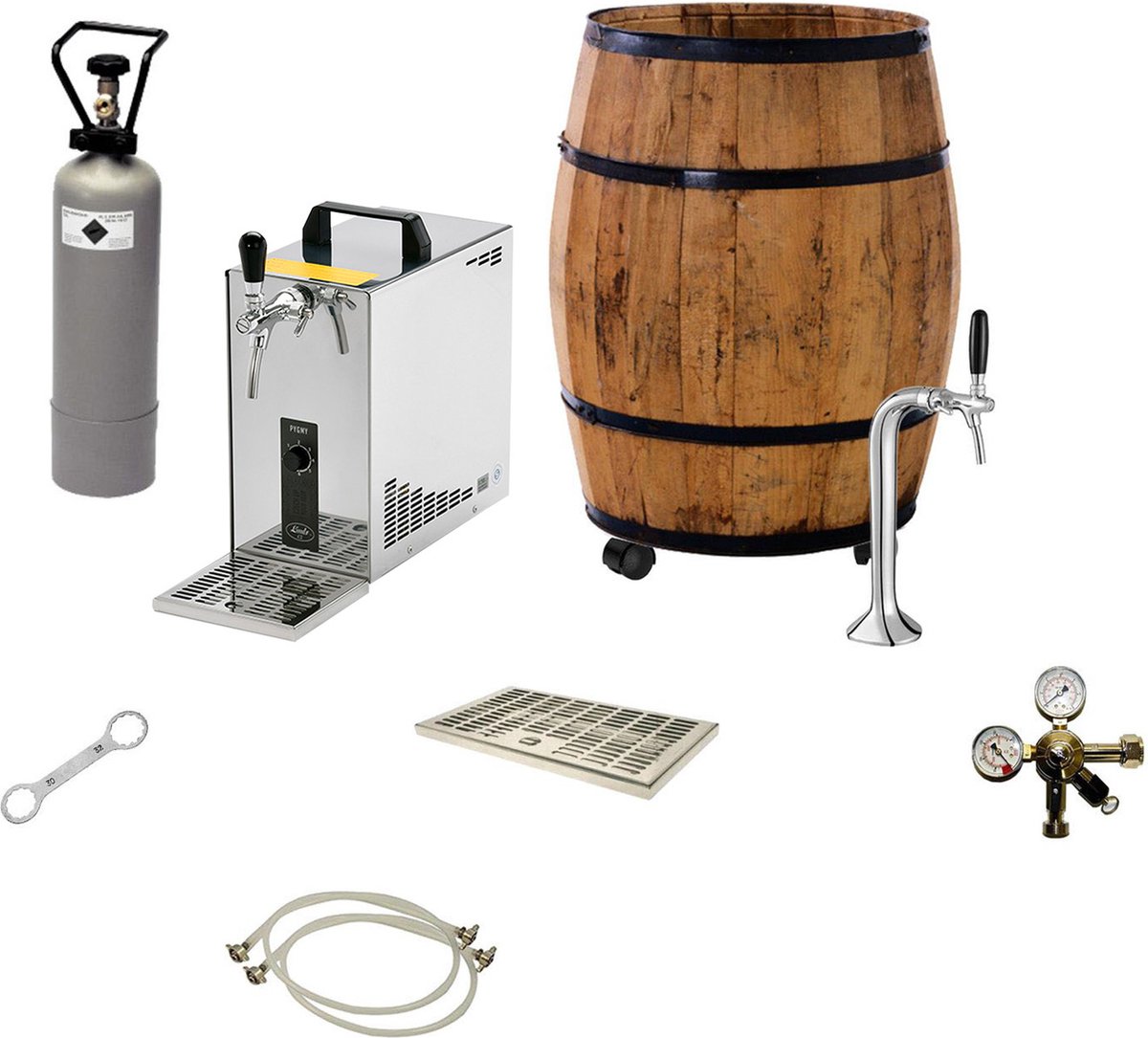 Complete set - BARRIQUE Biertap - Mobiele bierbar - Rolbaar - Thuistap, zonder Fustkoppeling
