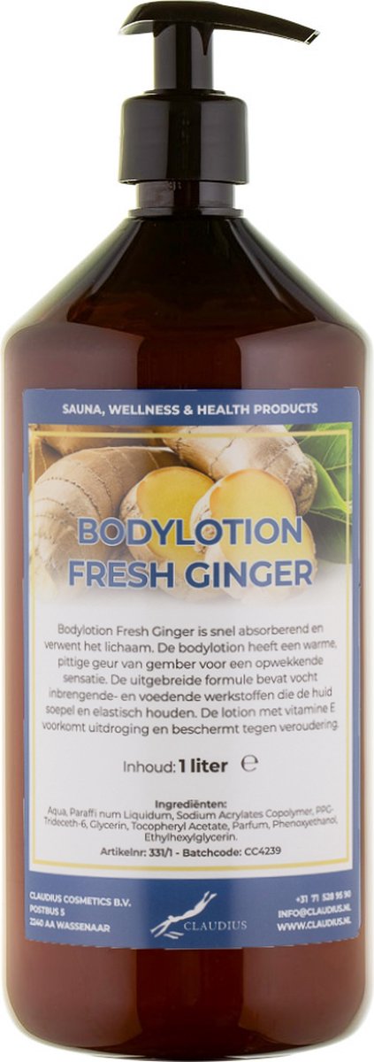 Goedkoopste Bodylotion Fresh Ginger 1 Liter - met gratis pomp