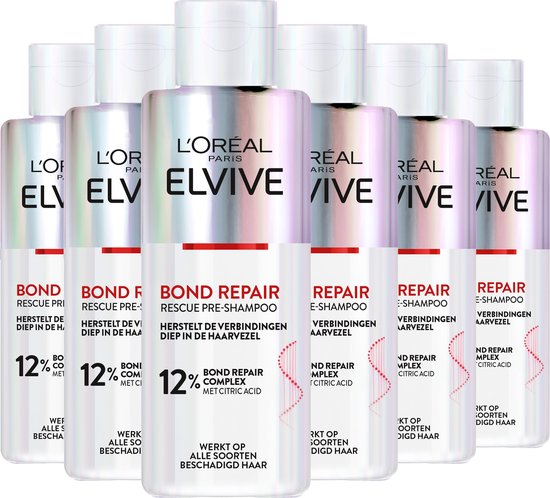 L'Oréal Paris Elvive Bond Repair Pré- Shampooing - Cheveux Abîmés - 6 x 200 ml