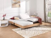 DREAMEA Elektrisch bed - bedbodem en matras - latex CASSIOPEE III van DREAMEA - OKIN motoren - 2 x 90 x 200 cm - eikenhout L 200 cm x H 35 cm x D 180 cm