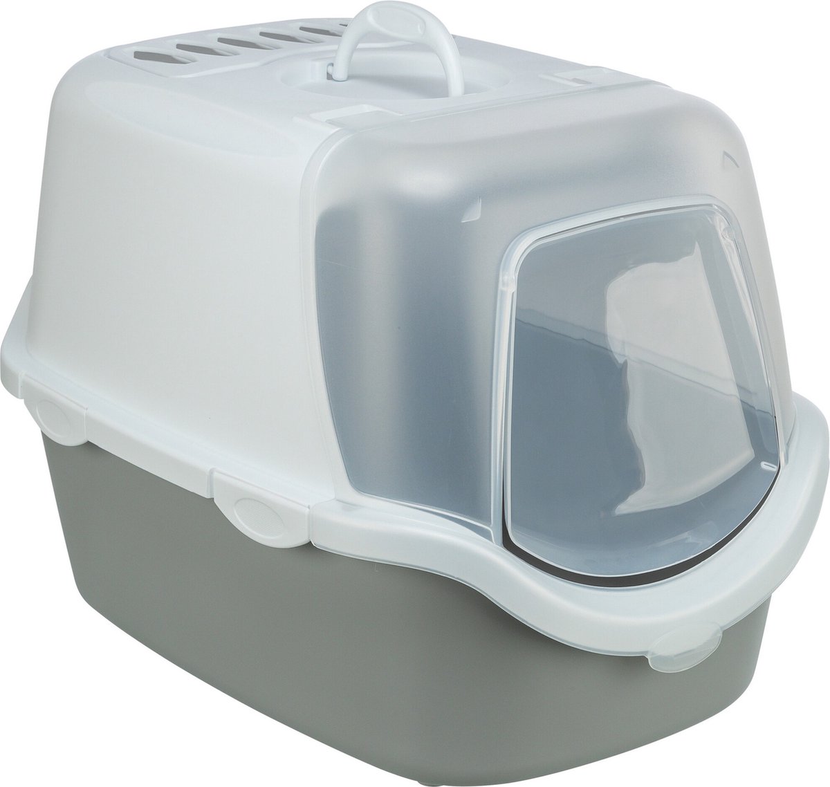 Trixie – Kattenbak Vico – Open Top – Met Kap – Lichtgrijs/Wit – 56X40X40 cm Trixie – Kattenbak Vico – Open Top – Met Kap – Lichtgrijs/Wit – 56X40X40 cm