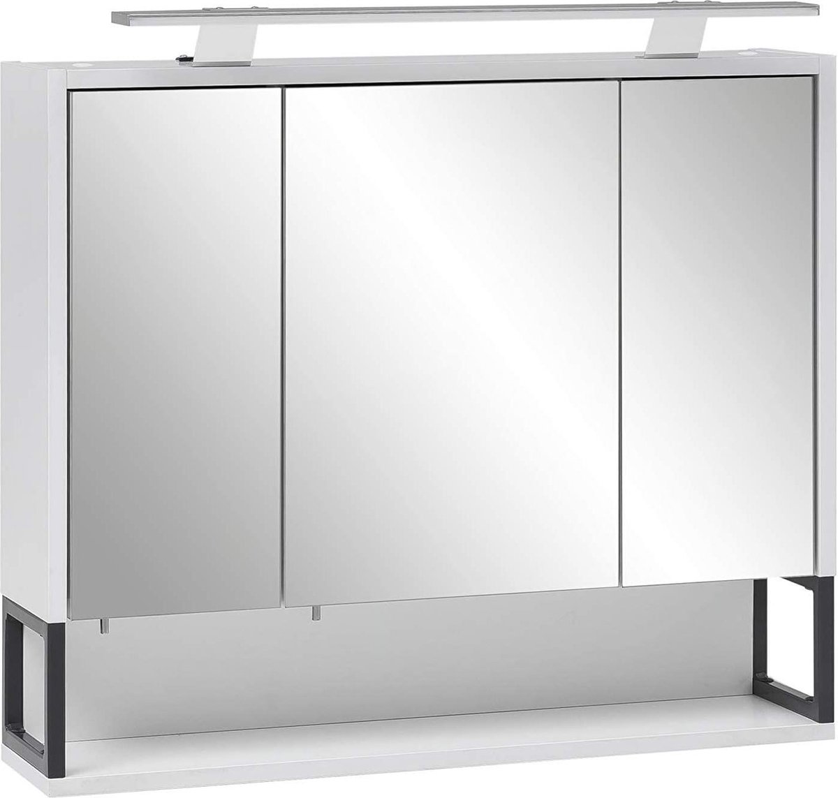 Limone Spiegelkast - houtmateriaal - mat wit - 70 x 61 x 16 cm - badkamermeubel - opbergkast