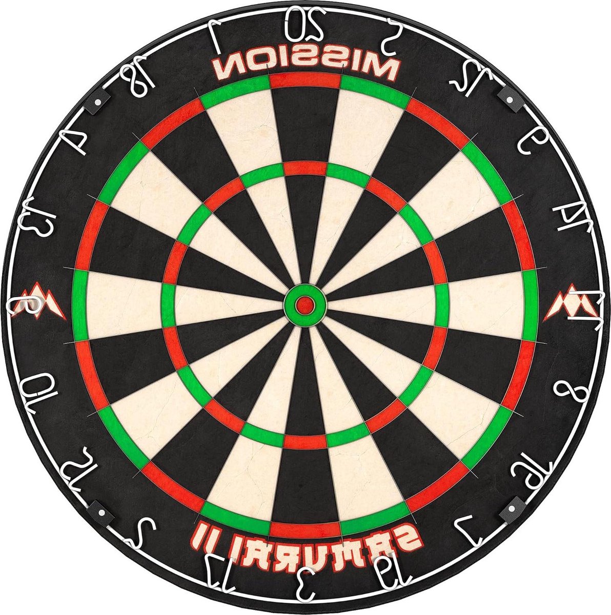 Professioneel Wedstrijddartbord met Ultradunne Draadconstructie - Niet-vervagende Kleuren - Mission Darts Samurai II DB023 Dartbord