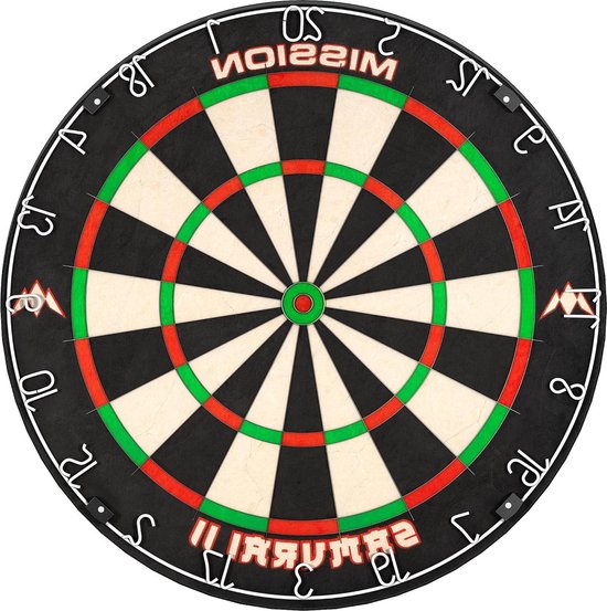 Professioneel Wedstrijddartbord met Ultradunne Draadconstructie - Niet-vervagende Kleuren - Mission Darts Samurai II DB023 Dartbord
