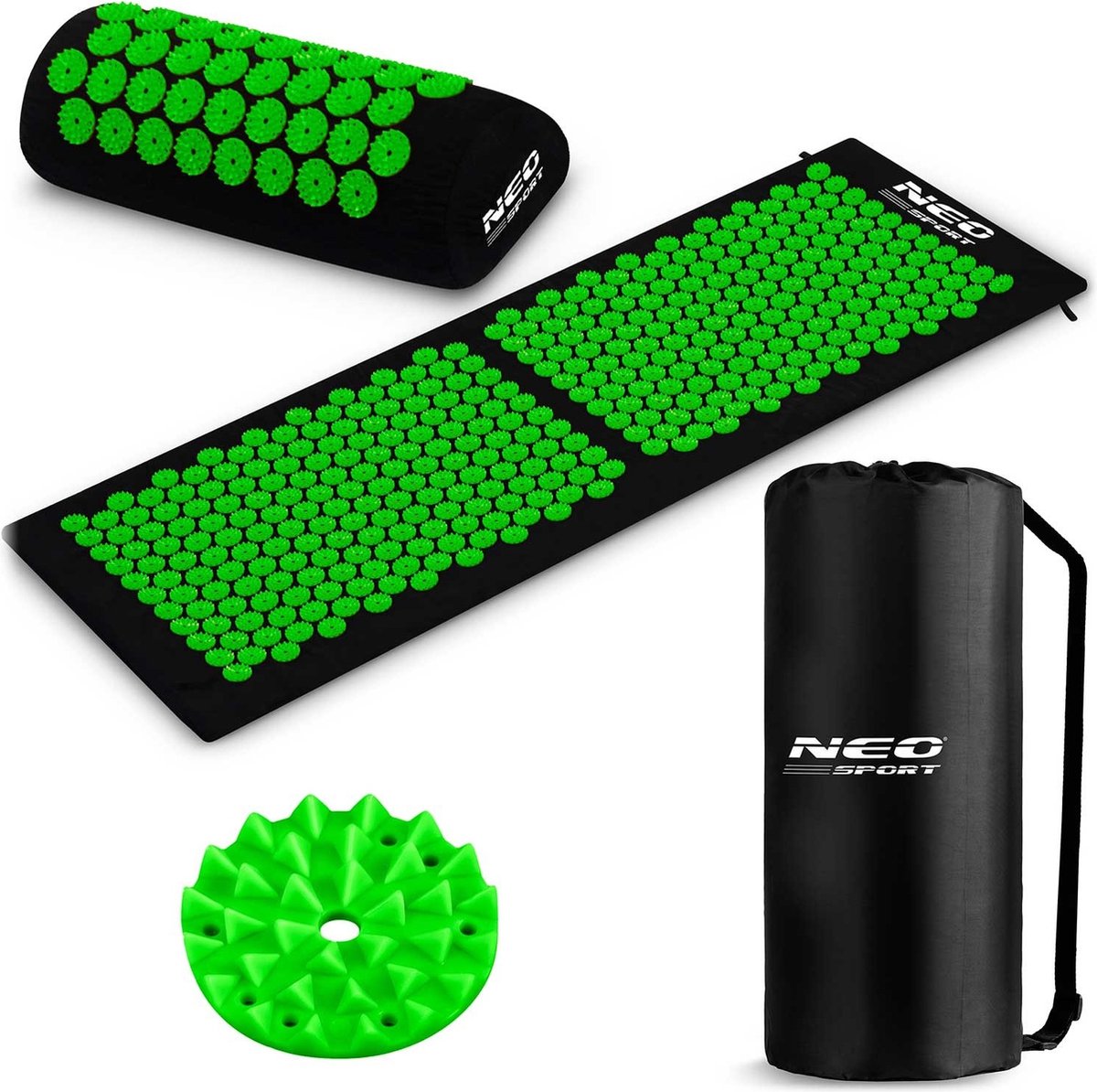 Shakti mat - acupressuurmat - 75x44x2cm - zwart-groen