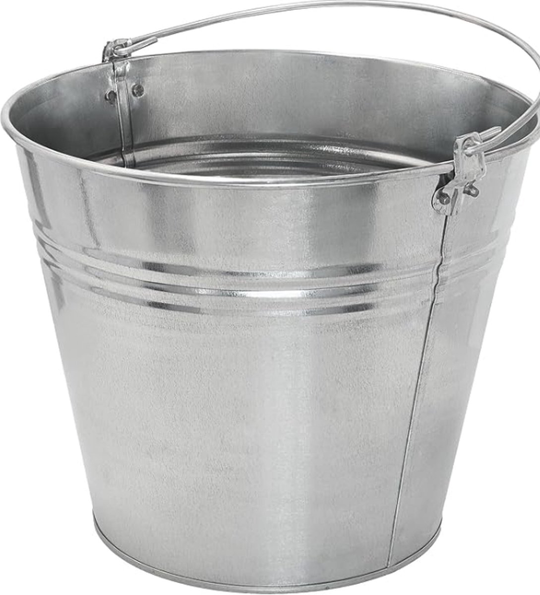 Goedkoopste HL - Zinken emmer - Zink - Gegalvaniseerde emmer - Asemmer - As - Plantenpot - Bloempot - 15 liter - met Handvat - ø 32 - H 27 cm