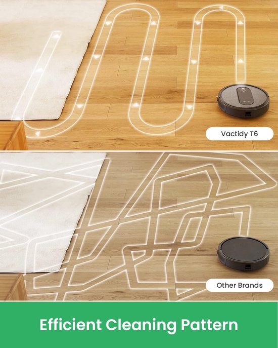 Vactidy T6 Robotstofzuiger - 2000Pa Zuigkracht - App en Alexa bediening