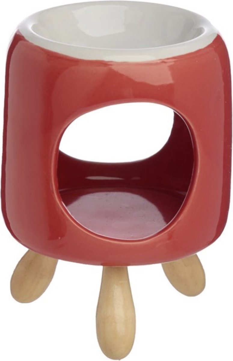 Goedkoopste Wax brander - Waxmelts brander Keramiek met voet rood