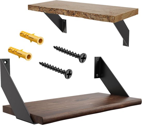 Massief eiken hout drijvende plank muur, creatieve U-vormige plank Display rekken voor... | bol