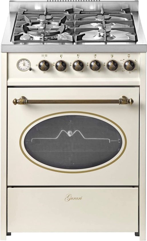 Foto: Inventum vfg5020gzwa vrijstaand gasfornuis elektrische hetelucht oven 4 kookzones 50 cm 62 liter zwart