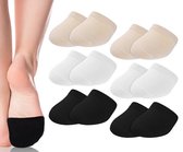 Fine cotton teensokjes - Dames Teensokjes Beige - One size - 6 paar - Katoen - Halve sokken - Yoga sokken - Gladde Teennaad - Geen vervelende naden